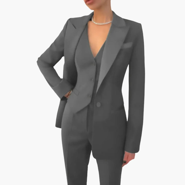 Arabella | Elegant Three Piece V-Neck Blazer Suit Set