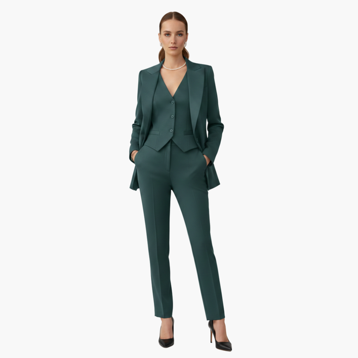 Arabella | Elegant Three Piece V-Neck Blazer Suit Set