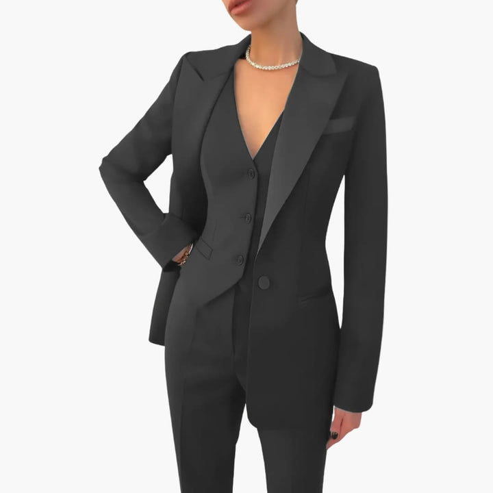 Arabella | Elegant Three Piece V-Neck Blazer Suit Set