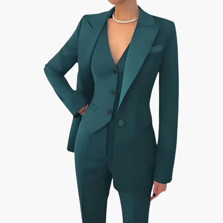 Arabella | Elegant Three Piece V-Neck Blazer Suit Set