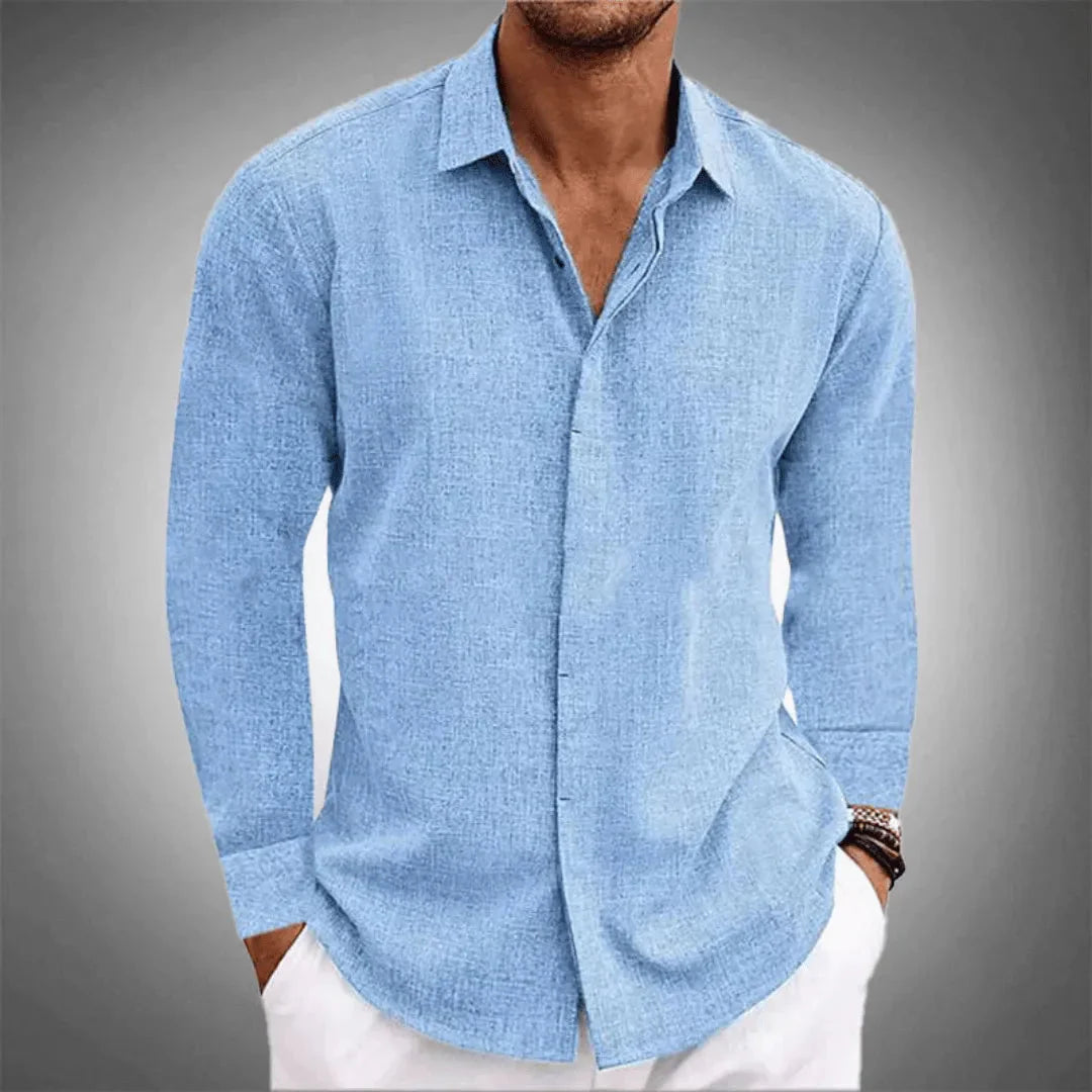 Serena | Stylish Button-Down Long Sleeve Linen Shirt