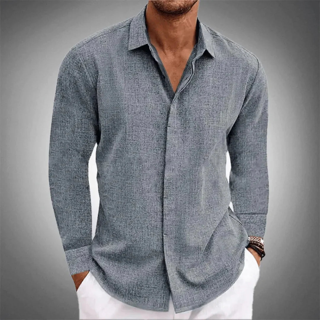 Serena | Stylish Button-Down Long Sleeve Linen Shirt