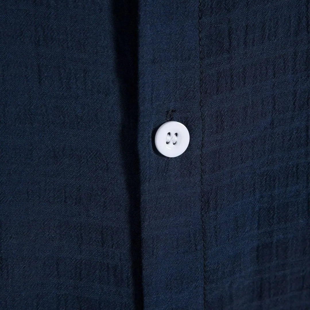 Caspian | Elegant White Linen Short Sleeve Button Up Shirt Men
