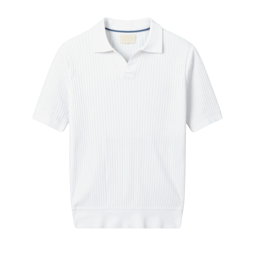 Pisa | Stylish Ribbed Cotton Polo Shirt Men - Short Sleeve