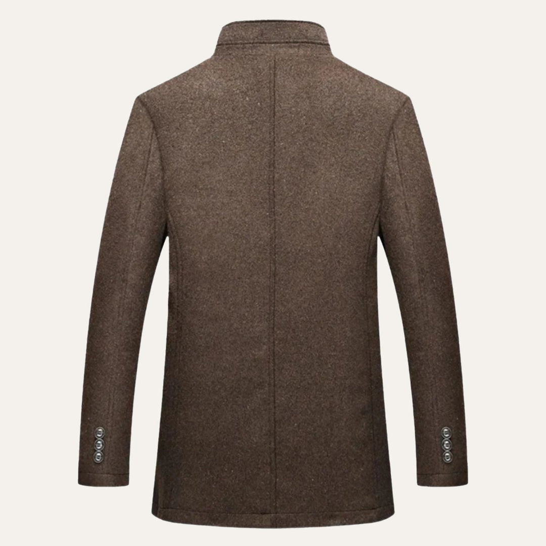 Serena | Elegant Brown Wool Overcoat With Button Front