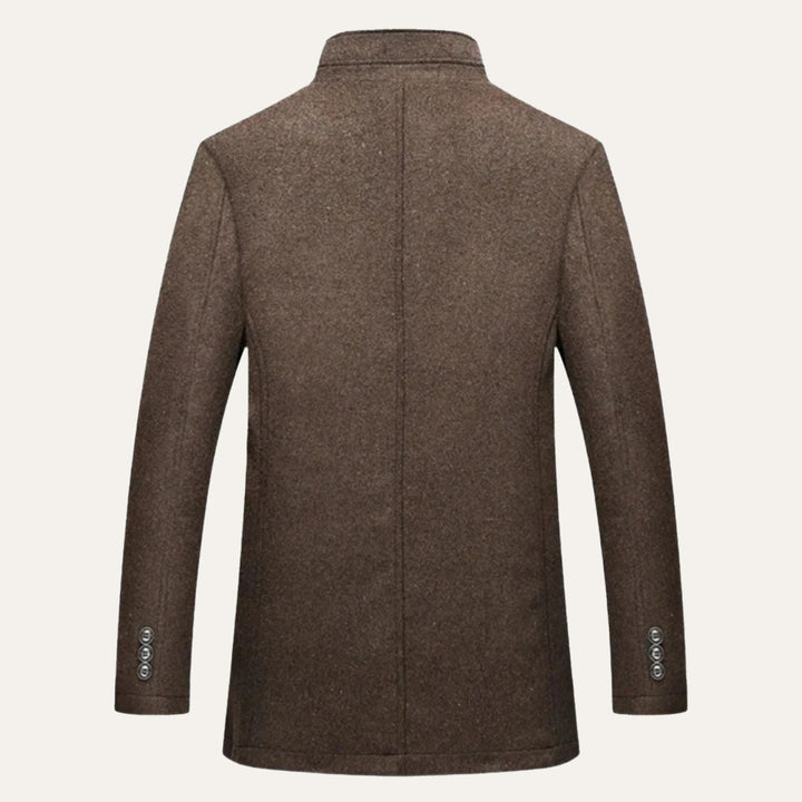 Serena | Elegant Brown Wool Overcoat With Button Front