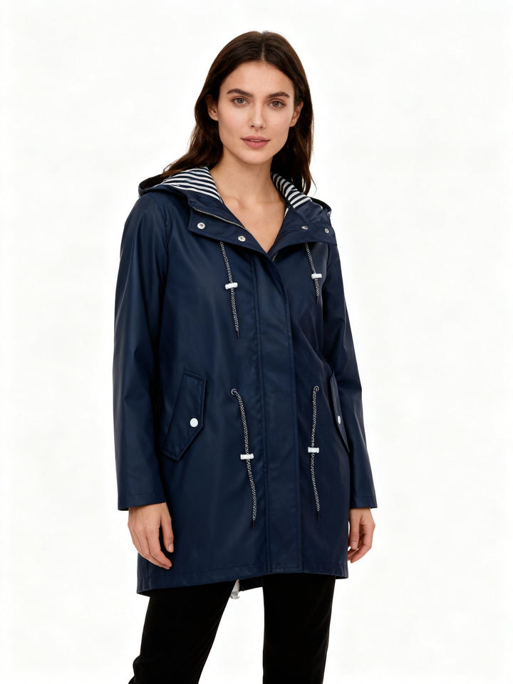 Genevieve | Stylish Hooded Waterproof Rain Coat Women