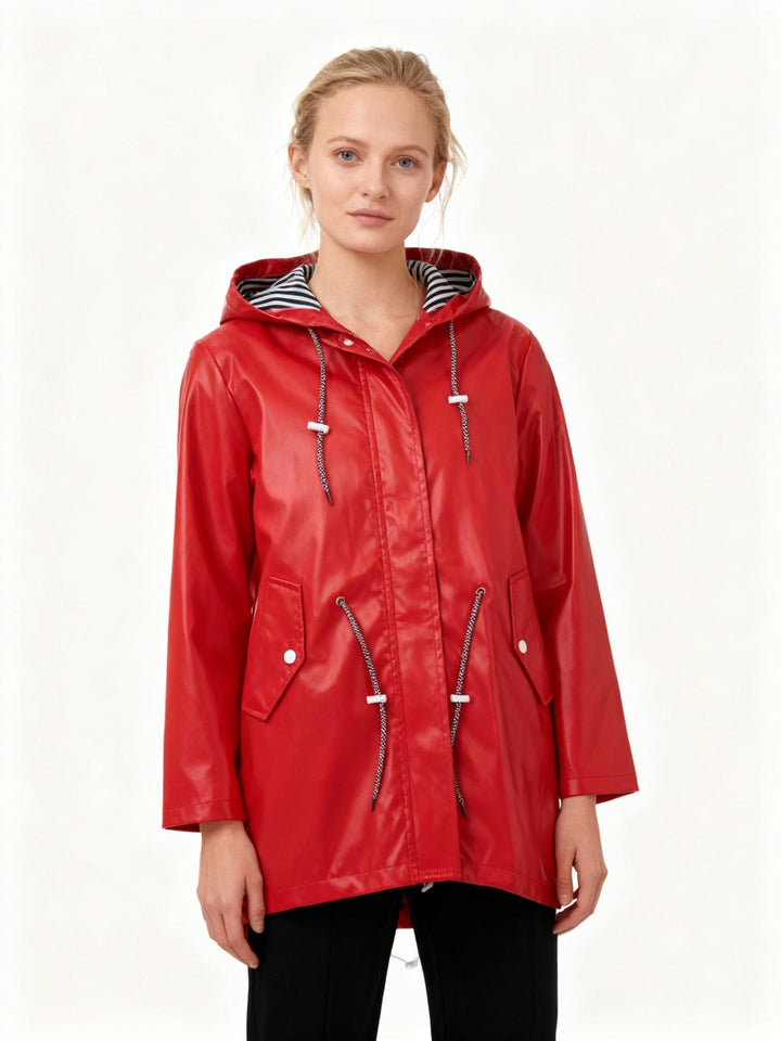 Genevieve | Stylish Hooded Waterproof Rain Coat Women