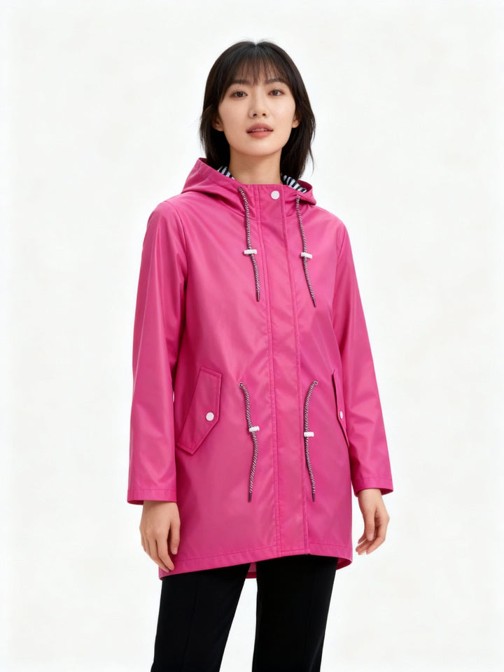 Genevieve | Stylish Hooded Waterproof Rain Coat Women