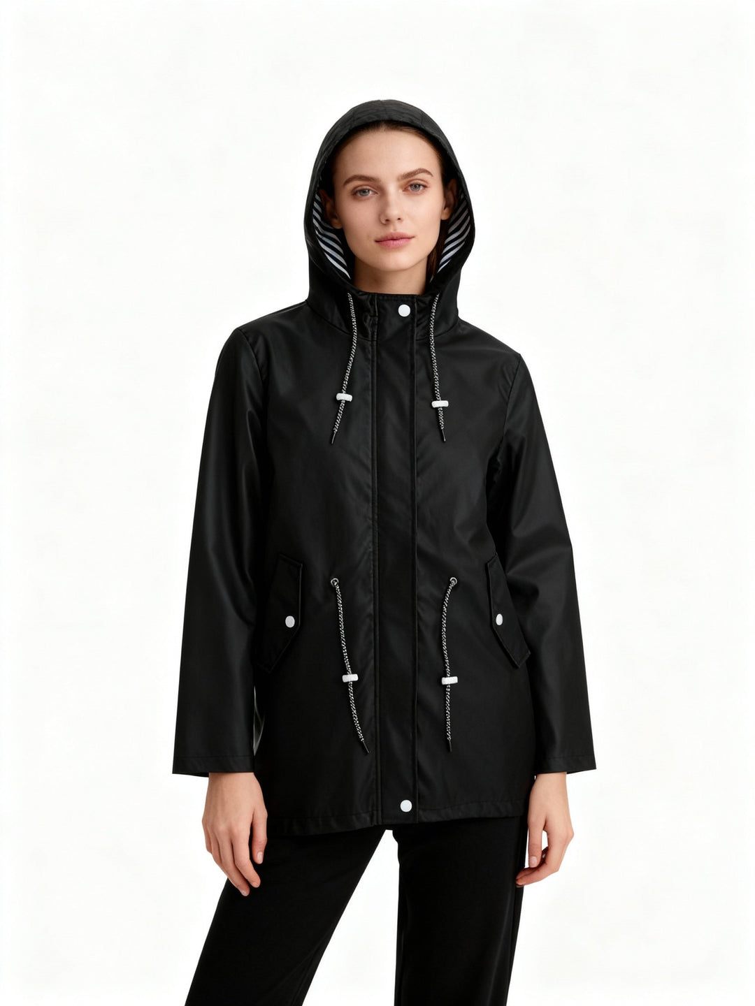 Genevieve | Stylish Hooded Waterproof Rain Coat Women