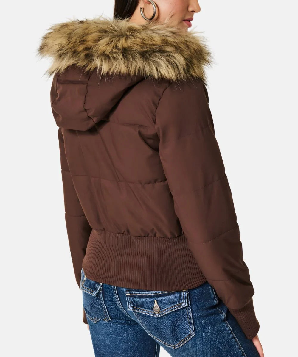Thea | Chic Quilted Puffer Jacket With Faux Fur Hood