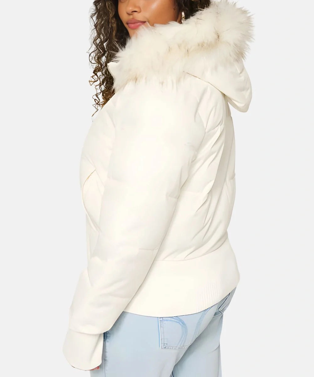 Thea | Chic Quilted Puffer Jacket With Faux Fur Hood