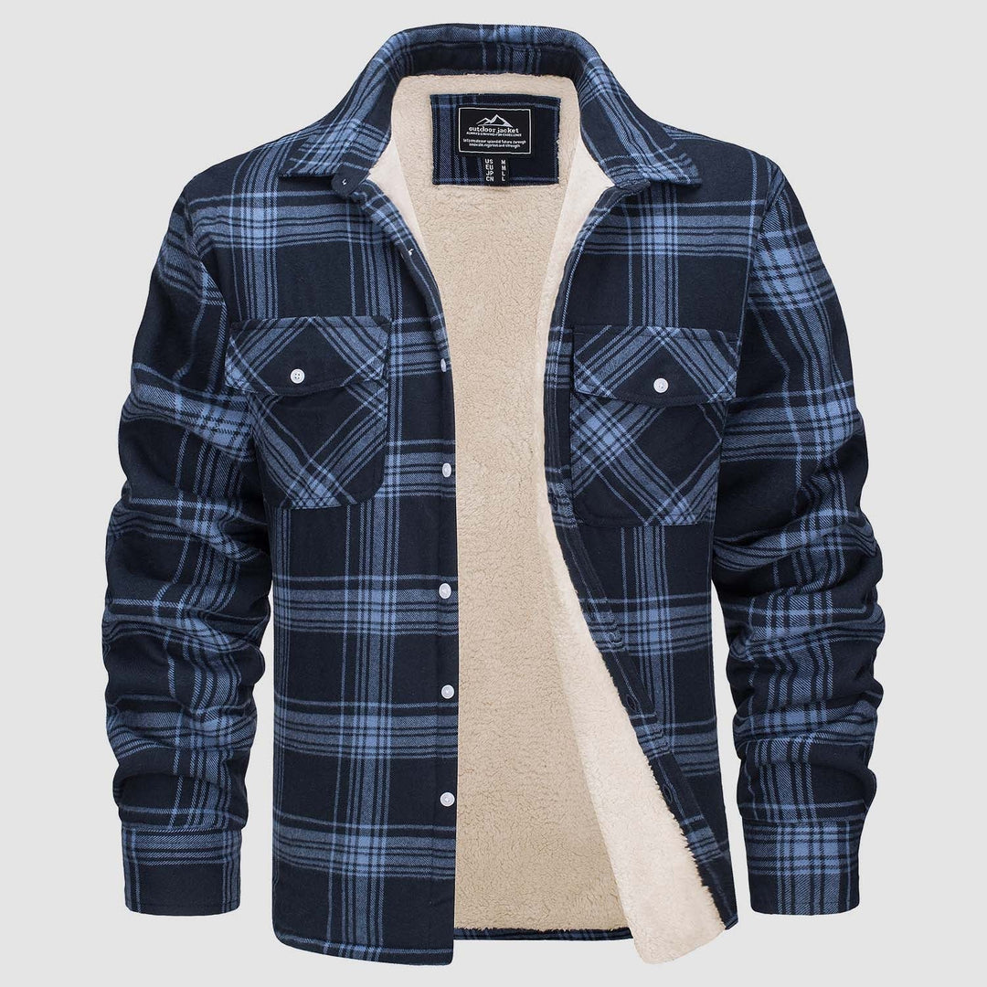 Diana | Stylish Sherpa-Lined Flannel Shirt Jacket With Button-Up