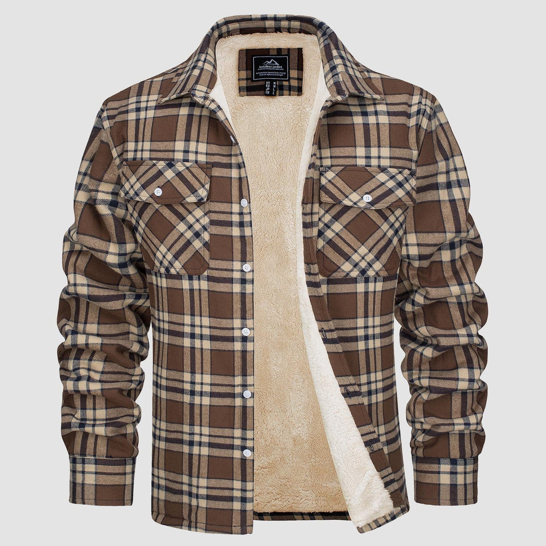 Diana | Stylish Sherpa-Lined Flannel Shirt Jacket With Button-Up