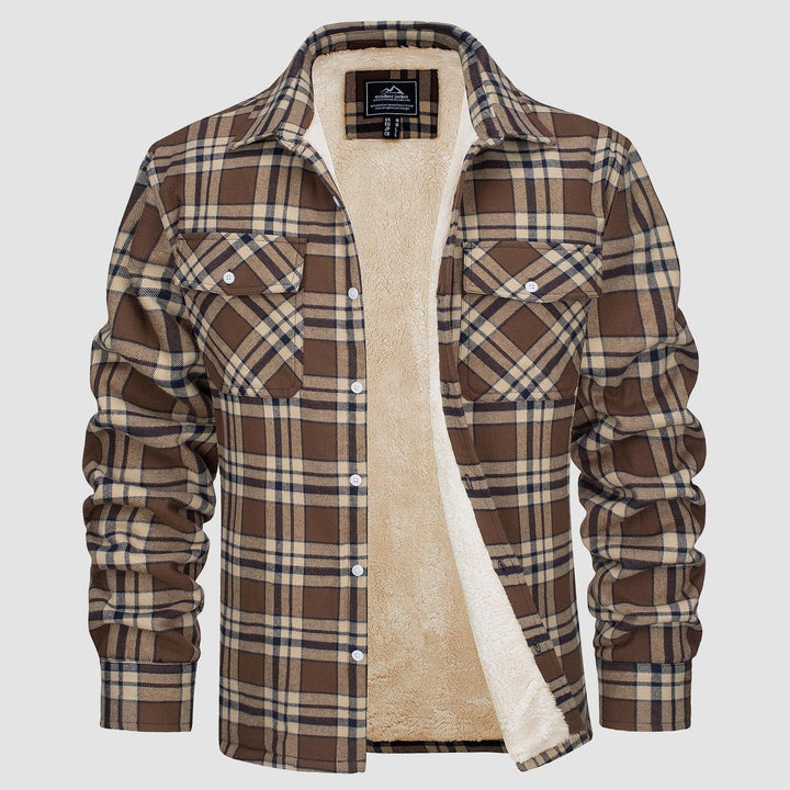 Diana | Stylish Sherpa-Lined Flannel Shirt Jacket With Button-Up