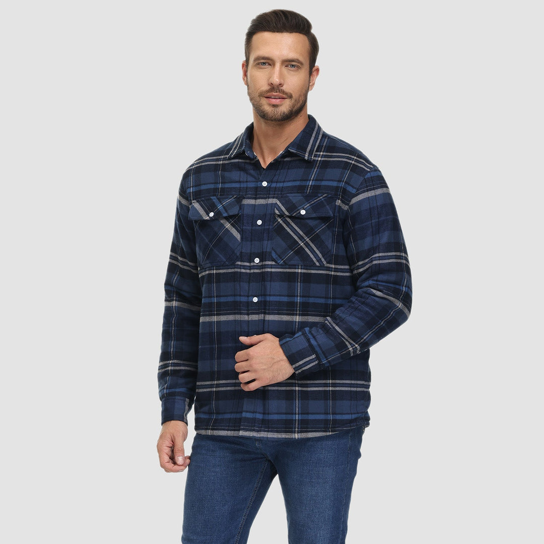 Diana | Stylish Sherpa-Lined Flannel Shirt Jacket With Button-Up