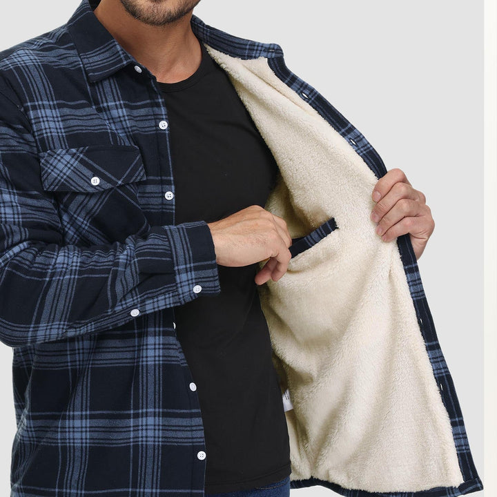Diana | Stylish Sherpa-Lined Flannel Shirt Jacket With Button-Up
