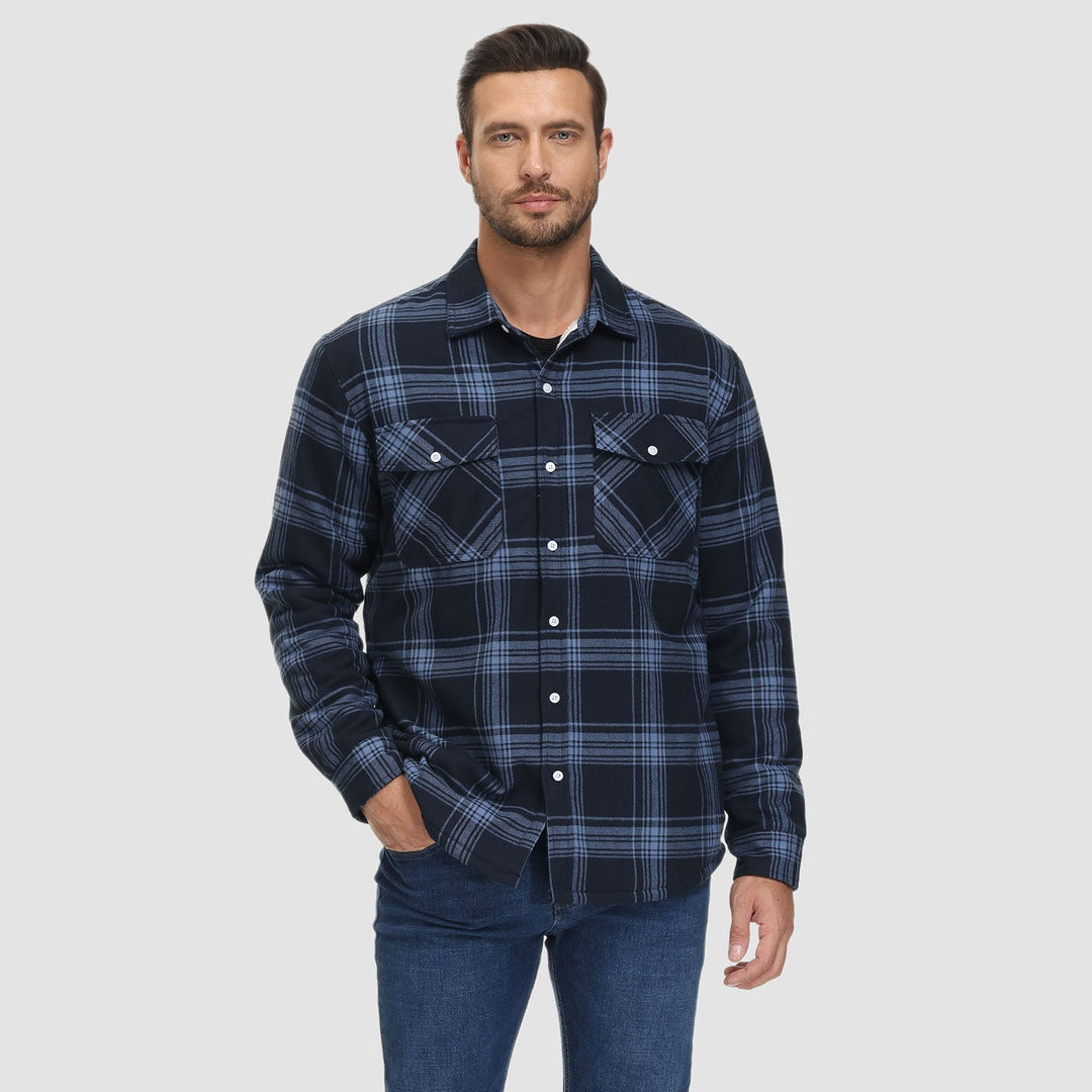 Diana | Stylish Sherpa-Lined Flannel Shirt Jacket With Button-Up