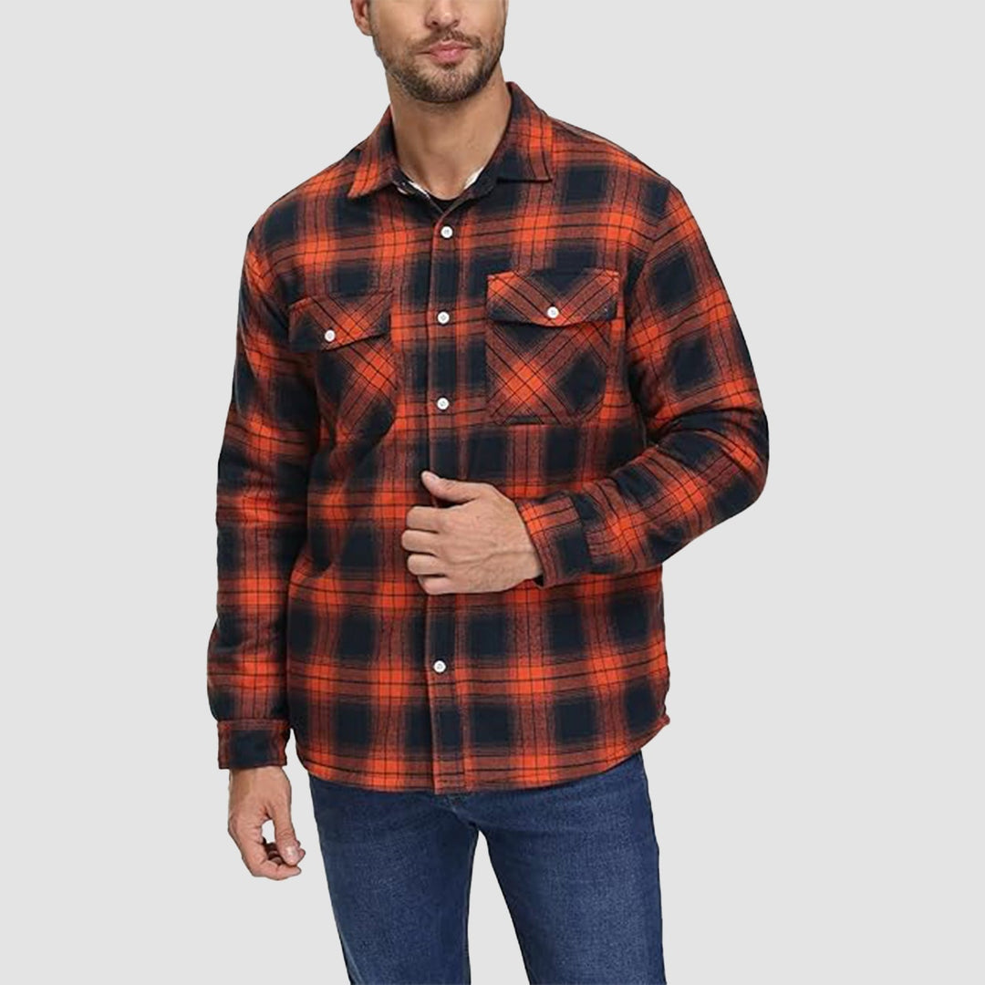 Diana | Stylish Sherpa-Lined Flannel Shirt Jacket With Button-Up