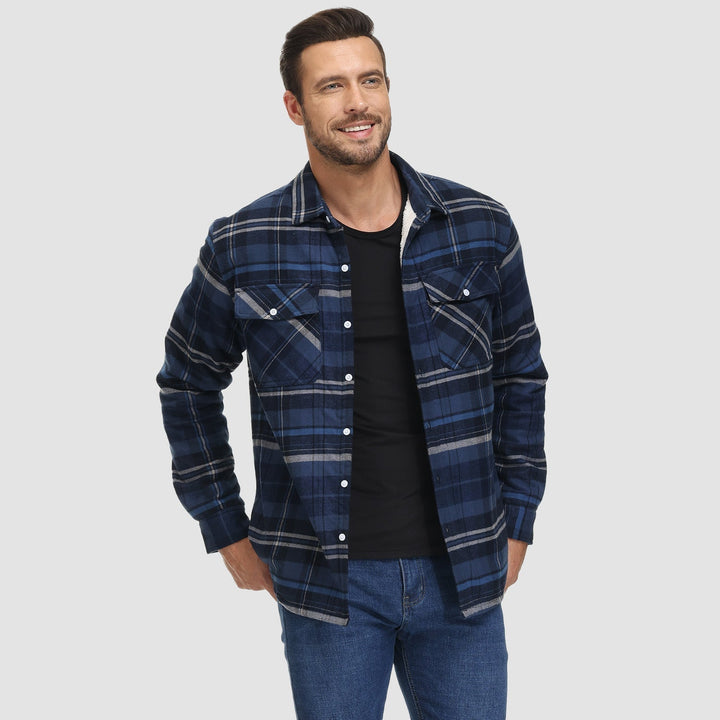 Diana | Stylish Sherpa-Lined Flannel Shirt Jacket With Button-Up