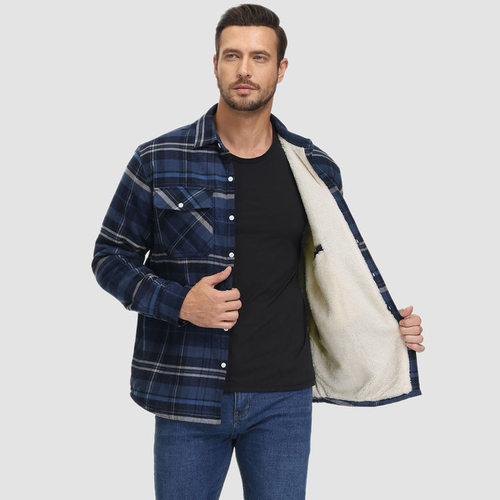 Diana | Stylish Sherpa-Lined Flannel Shirt Jacket With Button-Up