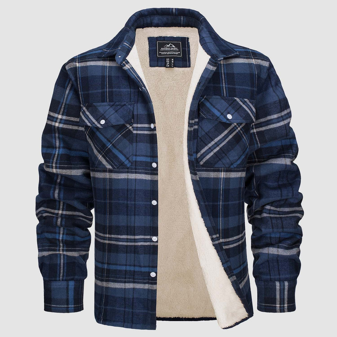 Diana | Stylish Sherpa-Lined Flannel Shirt Jacket With Button-Up