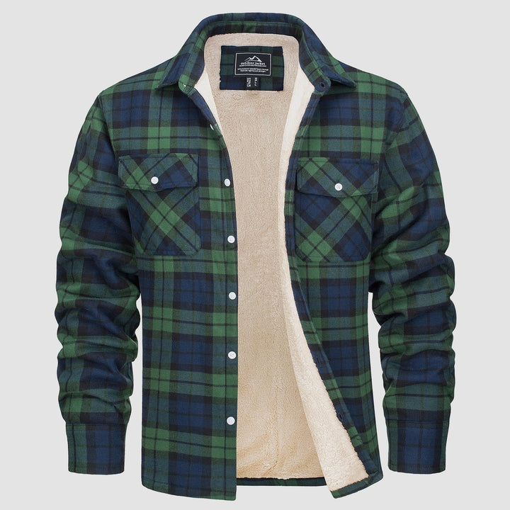 Diana | Stylish Sherpa-Lined Flannel Shirt Jacket With Button-Up