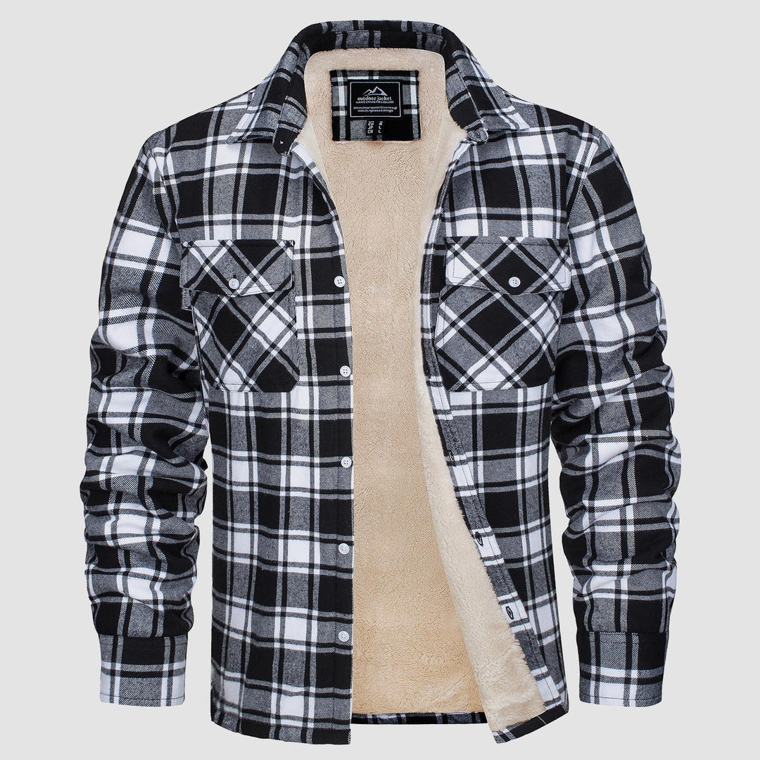 Diana | Stylish Sherpa-Lined Flannel Shirt Jacket With Button-Up