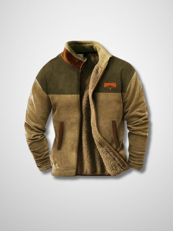 Lucy | Stylish Sherpa Lined Fleece Jacket With Aztec Print Details
