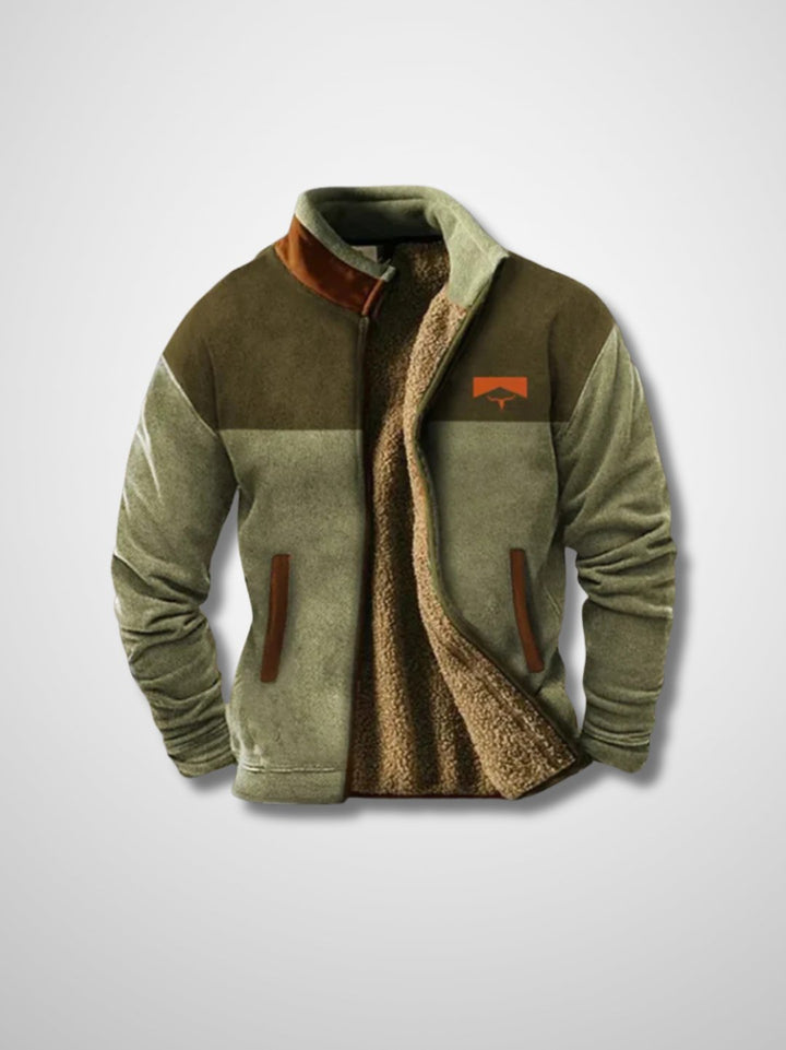 Lucy | Stylish Sherpa Lined Fleece Jacket With Aztec Print Details