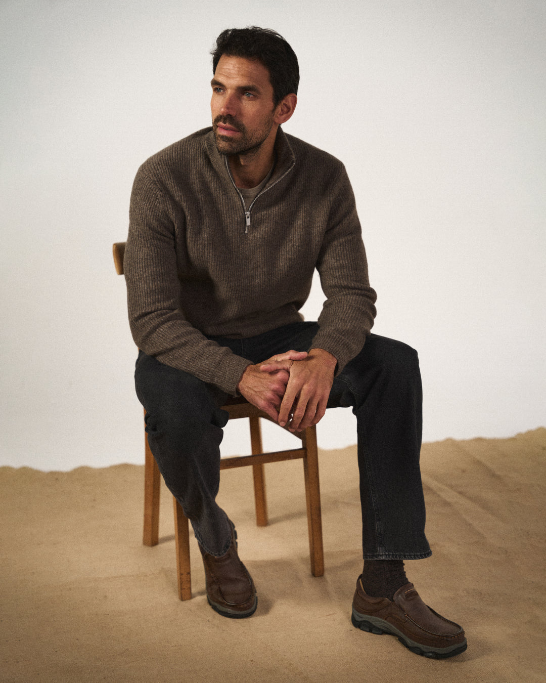 Kai | Sleek Brown Leather Slip-On Loafers For Men