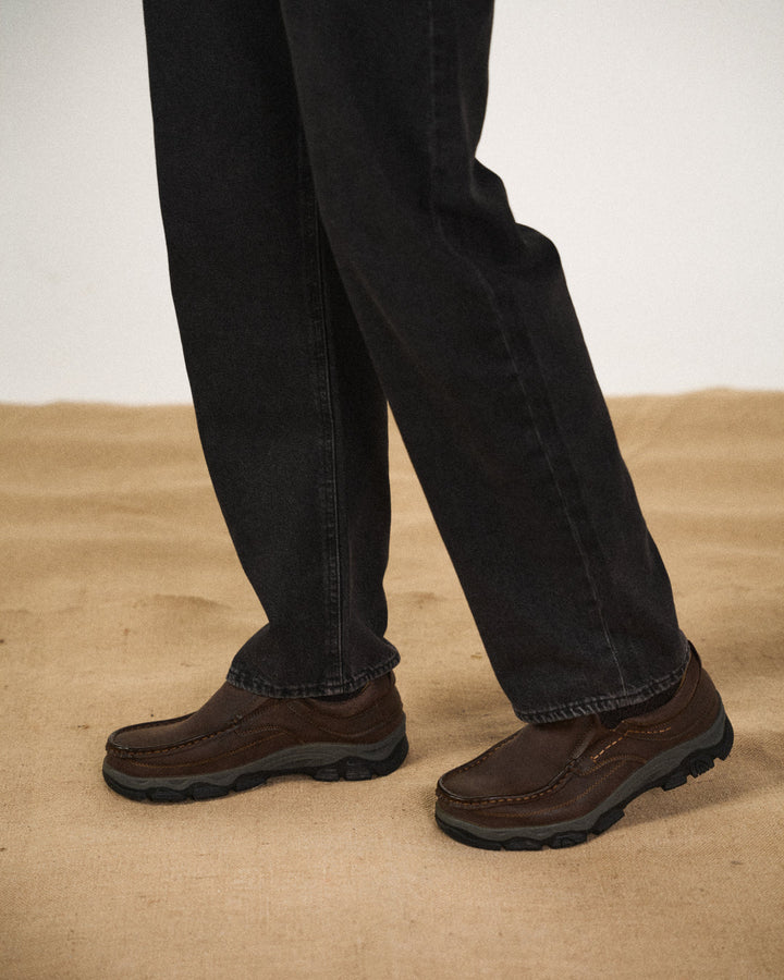 Kai | Sleek Brown Leather Slip-On Loafers For Men