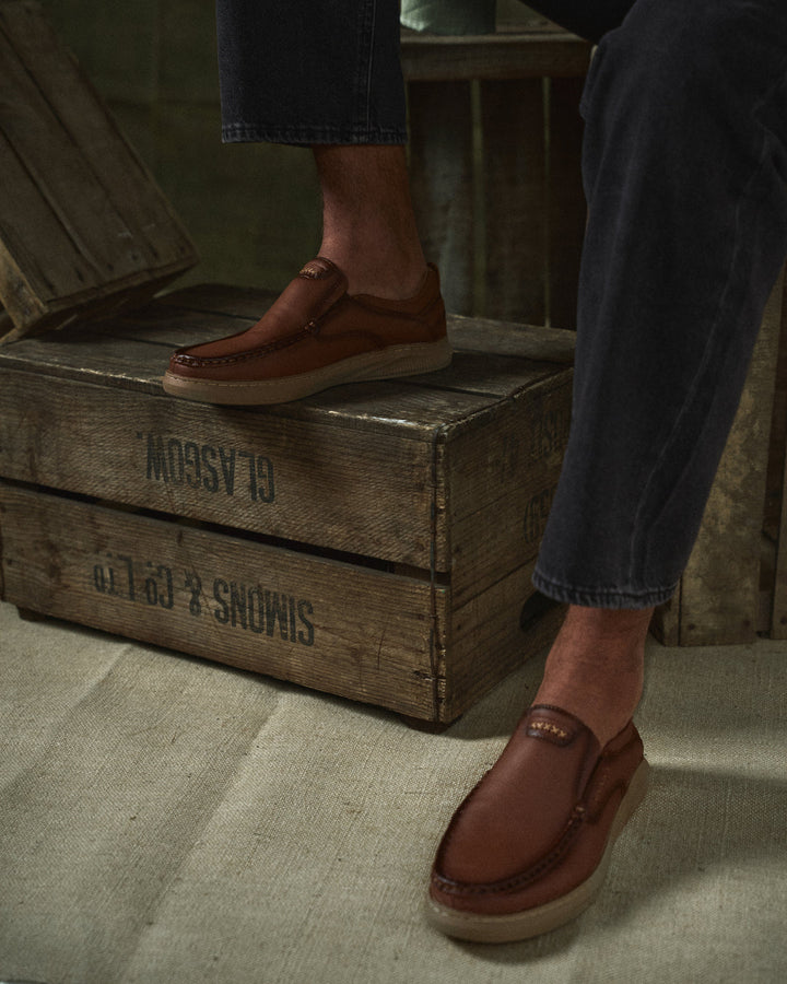 Carter | Sleek Brown Leather Slip-On Loafers For Men