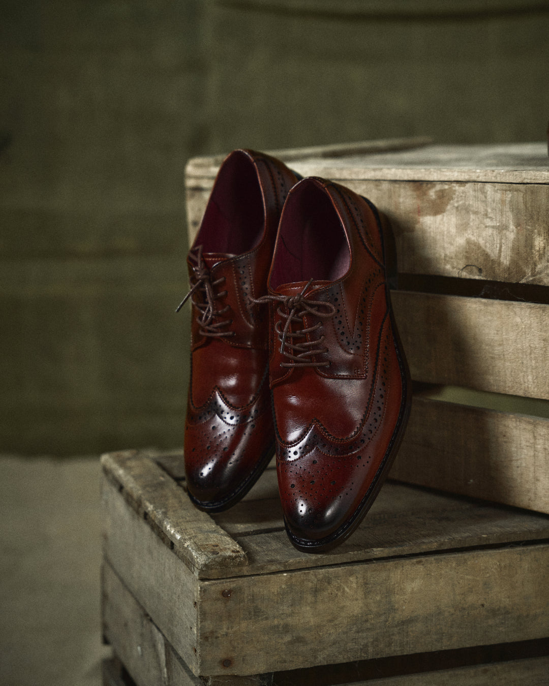 Pembroke | Elegant Brown Leather Wingtip Oxford Dress Shoes