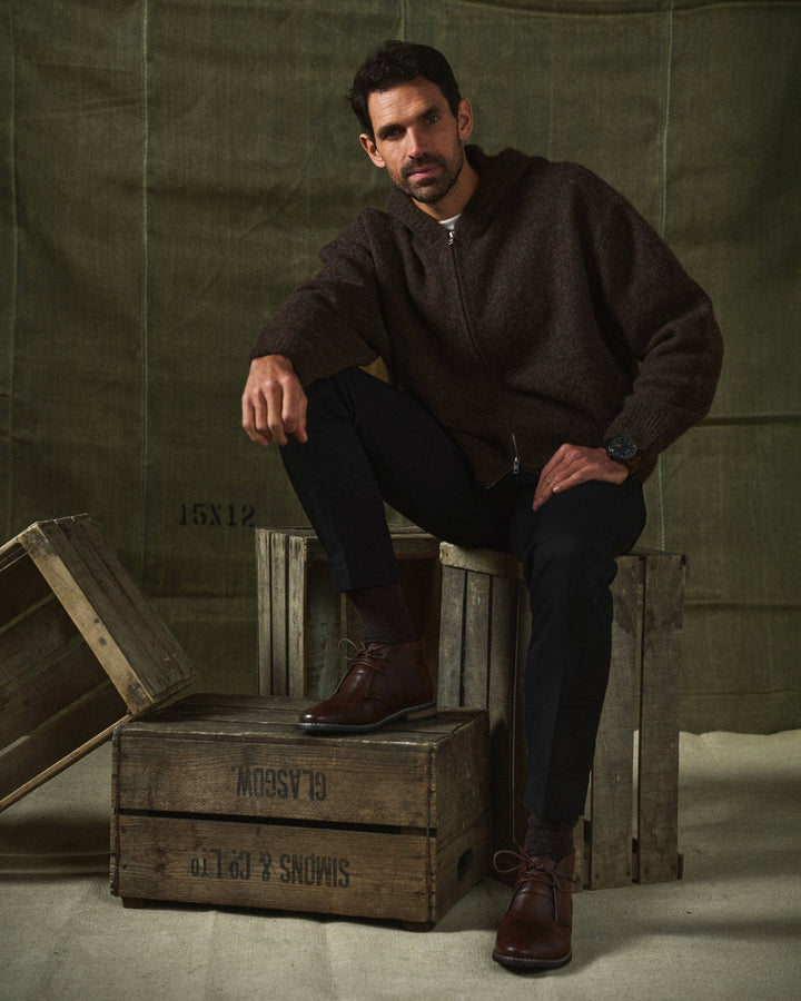 Clayton | Elegant Brown Leather Chukka Desert Boots For Men
