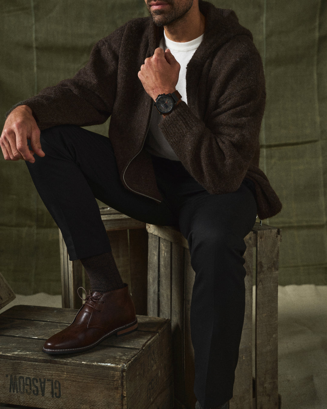 Clayton | Elegant Brown Leather Chukka Desert Boots For Men