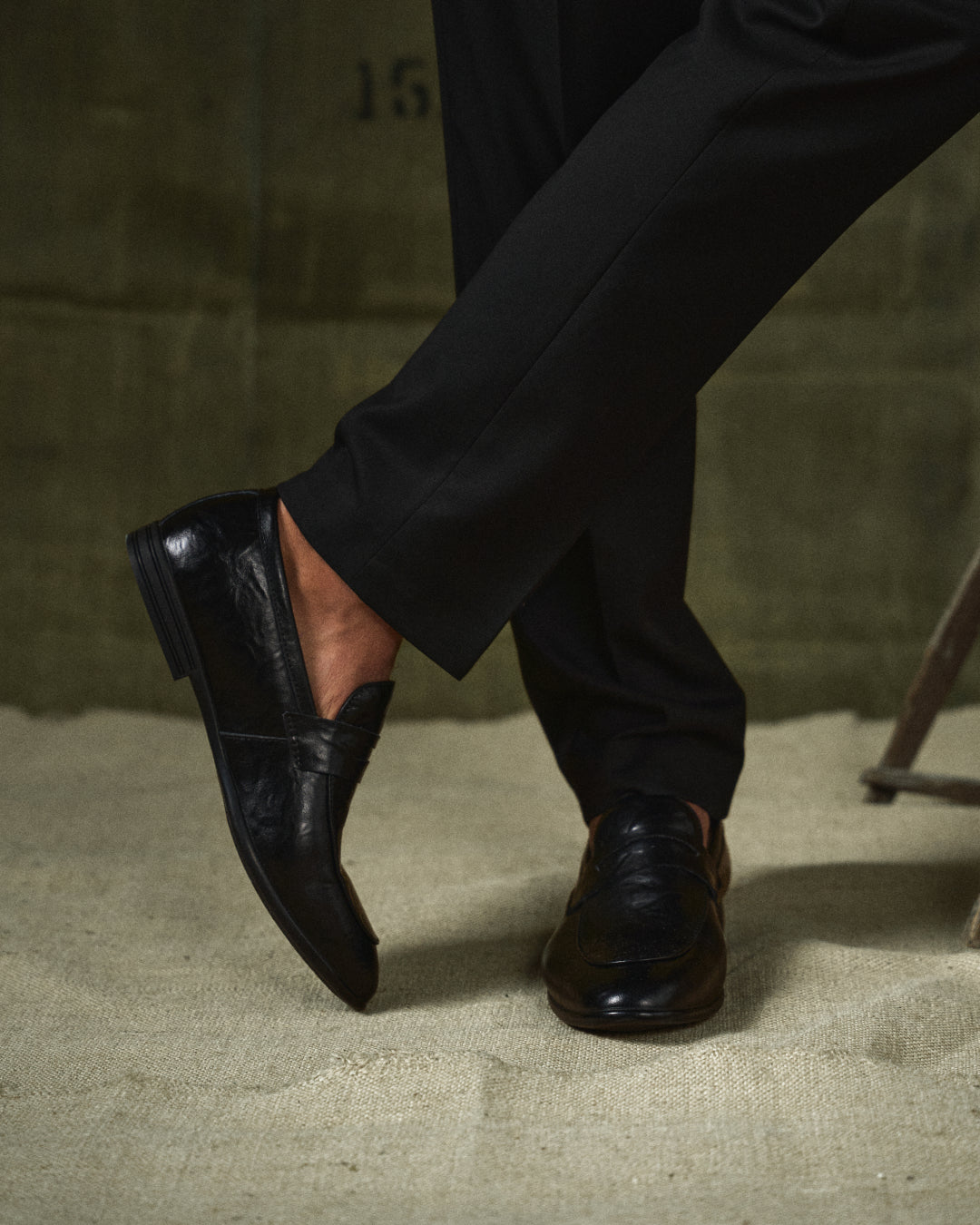 Harper | Sleek Black Leather Slip-On Dress Loafers For Men