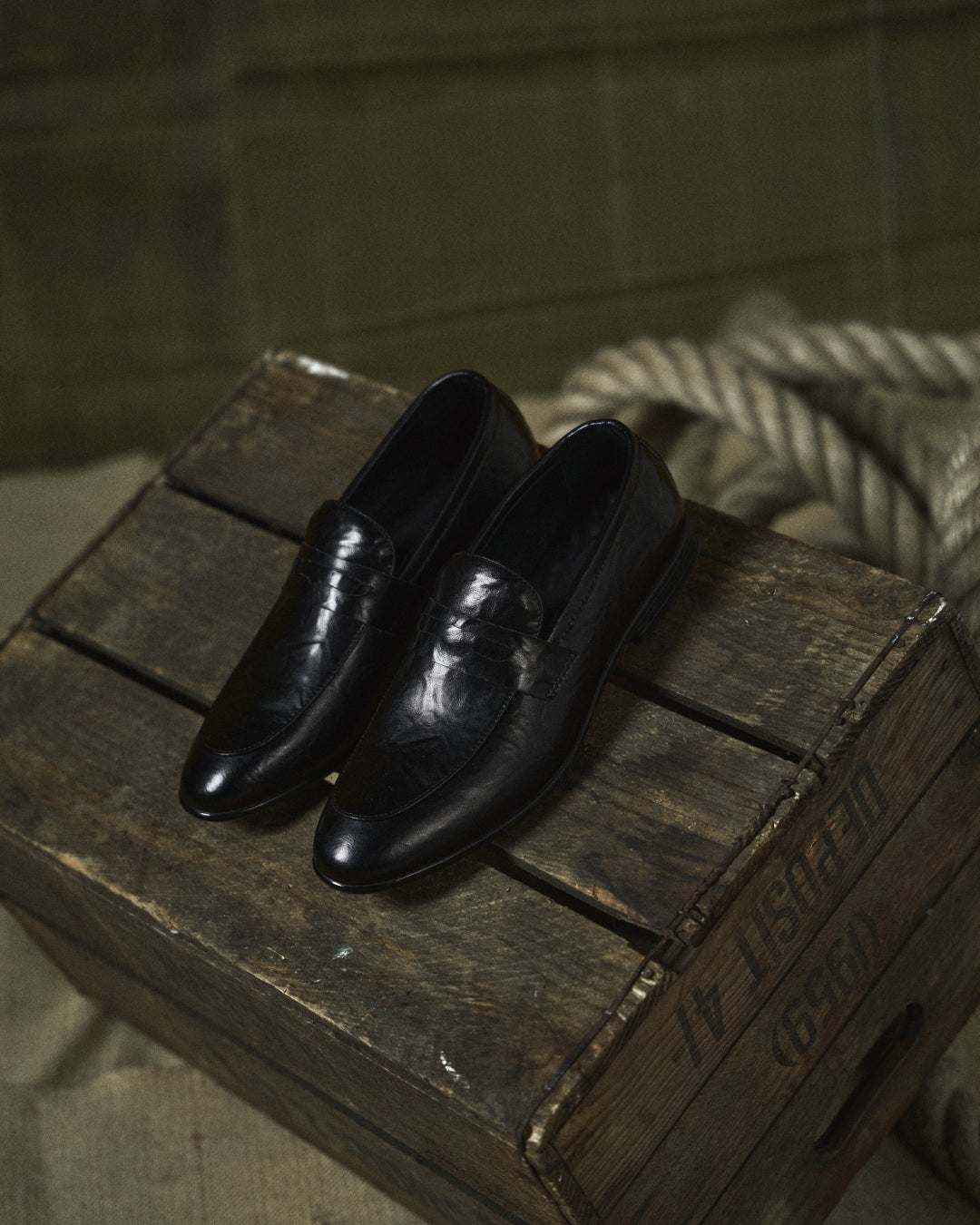 Harper | Sleek Black Leather Slip-On Dress Loafers For Men