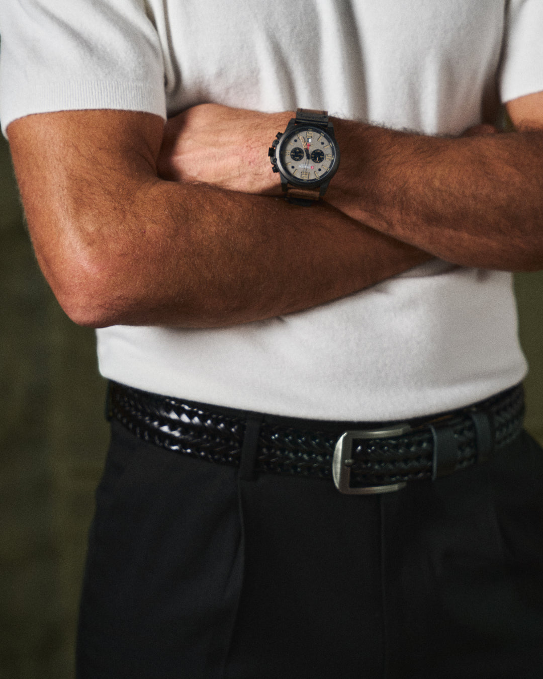 Hudson | Sleek Chronograph Men's Watch With Brown Leather Strap