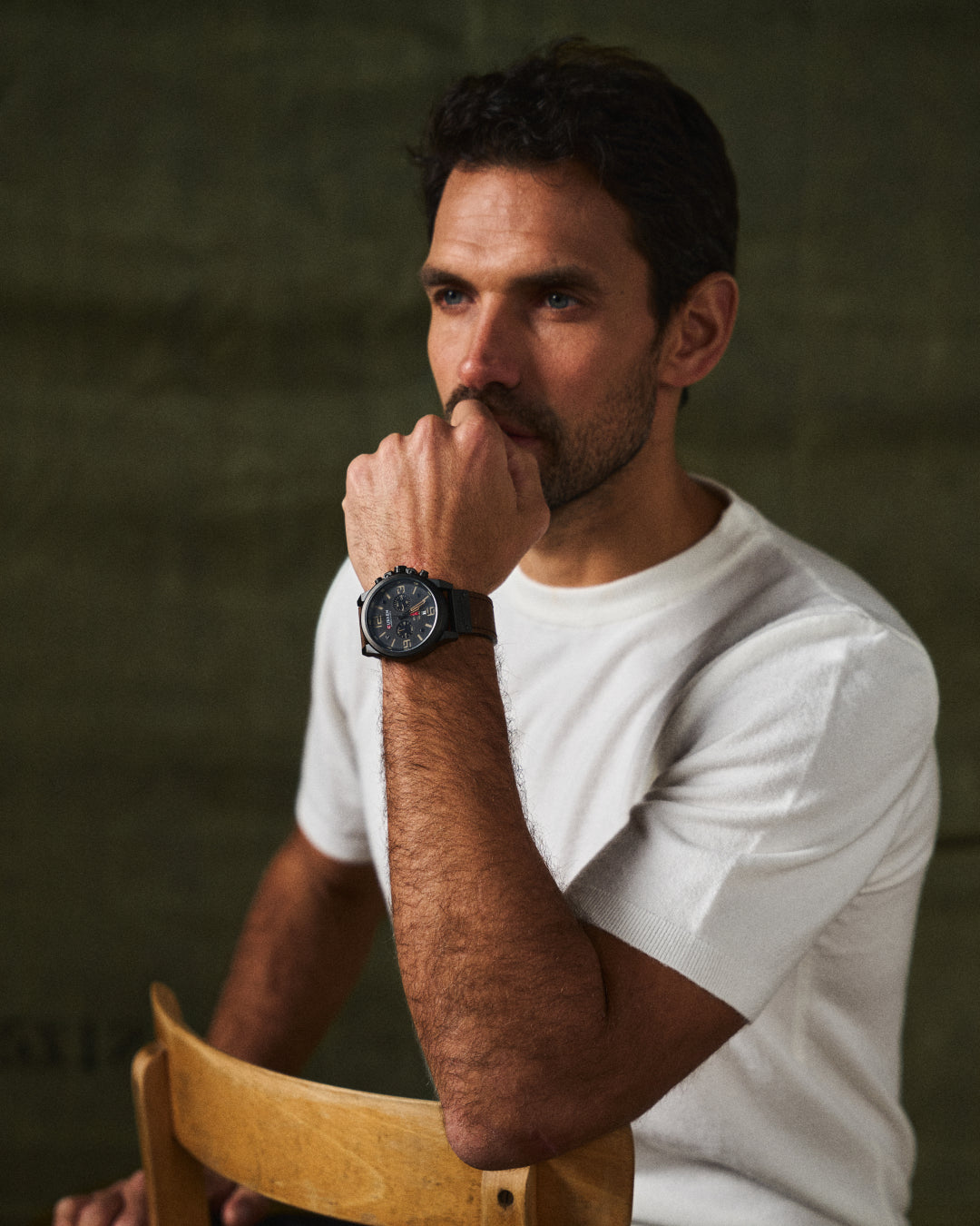 Hudson | Sleek Chronograph Men's Watch With Brown Leather Strap
