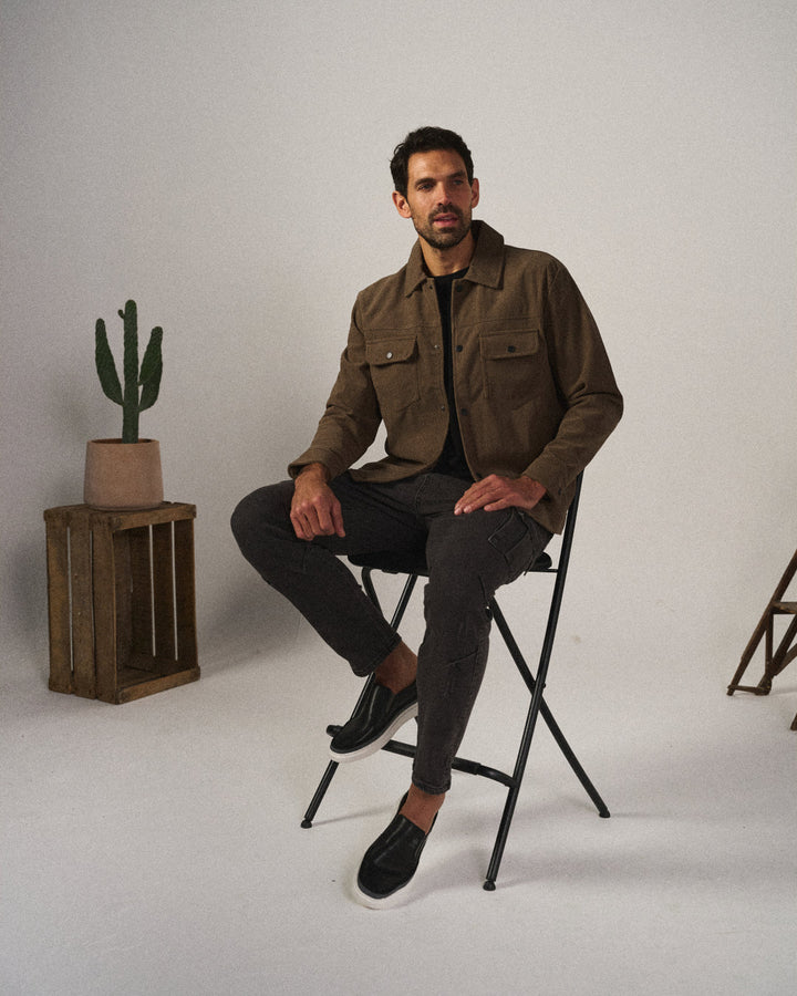 Ethan | Sleek Black Leather Slip-On Loafers For Men