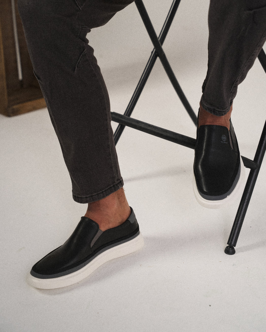 Ethan | Sleek Black Leather Slip-On Loafers For Men