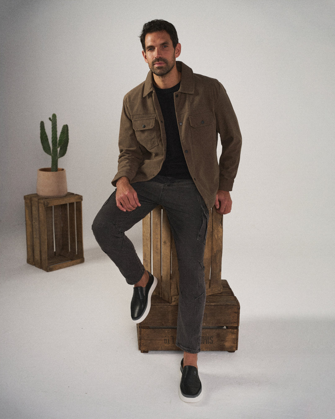 Ethan | Sleek Black Leather Slip-On Loafers For Men