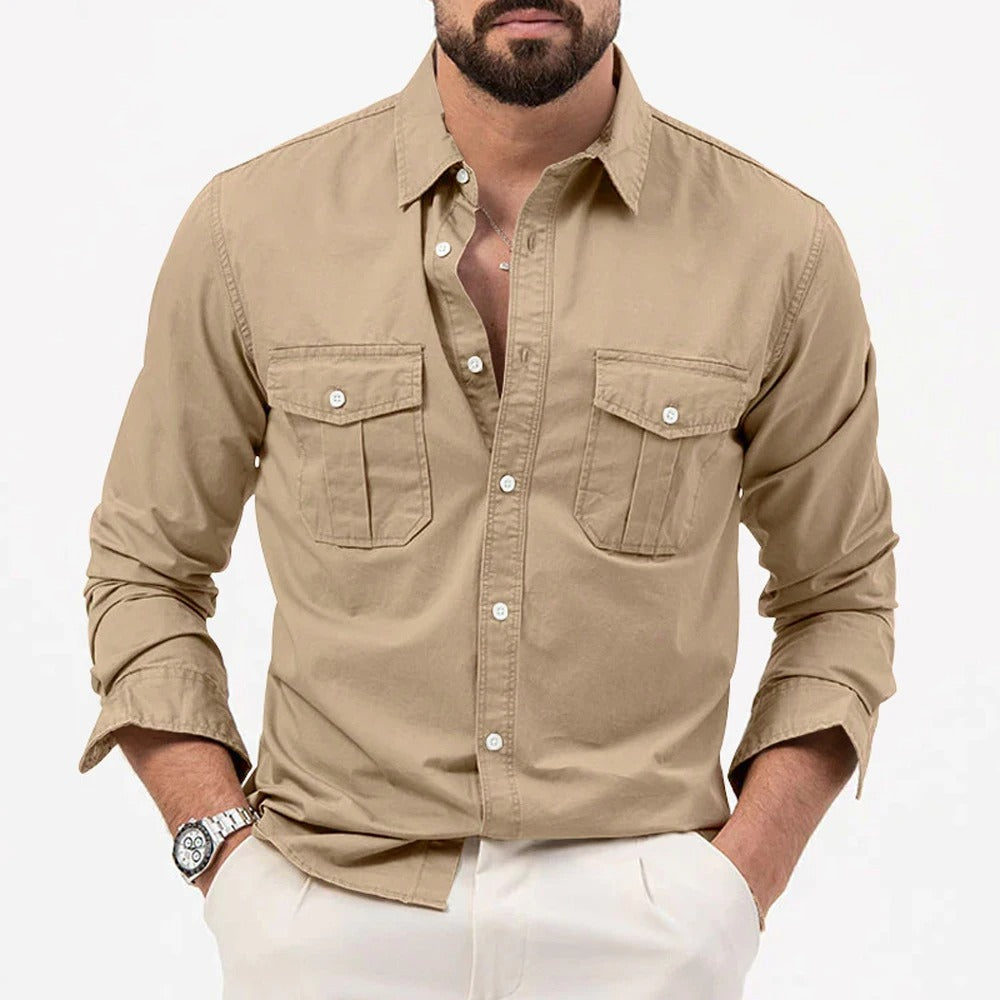 Bennett | Stylish Long Sleeve Button Up Shirt With Dual Chest Pockets