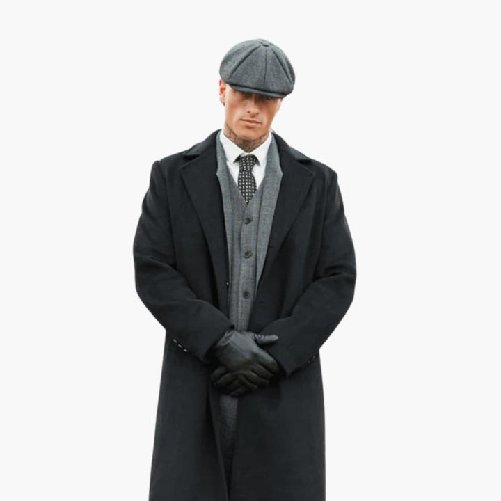 Phoebe | Stylish Men's Black Leather Gloves With Snap Closure