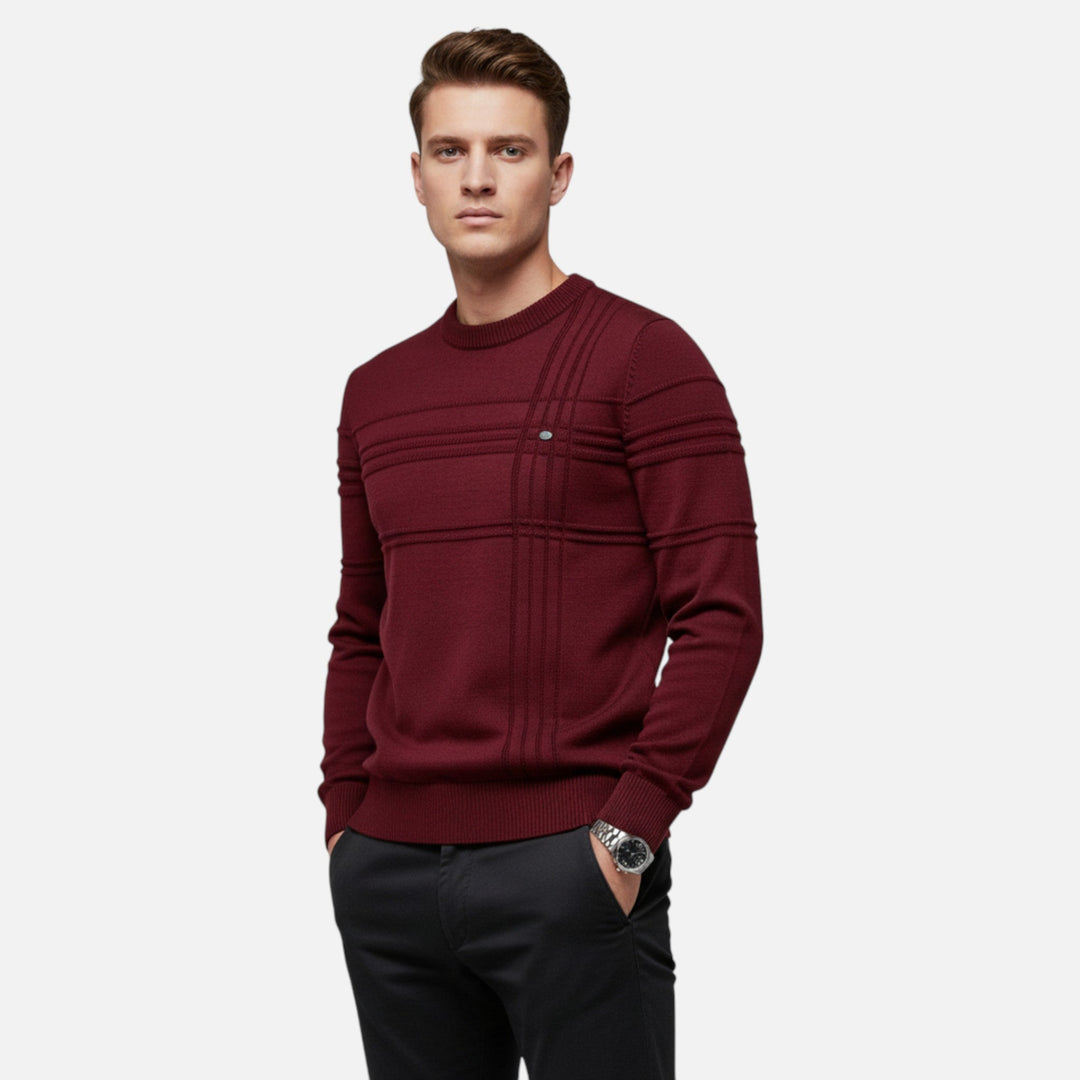 Lily | Stylish Cotton Crew Neck Striped Sweater