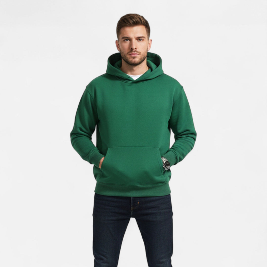 Molly | Stylish Green Fleece Hoodie With Front Pocket