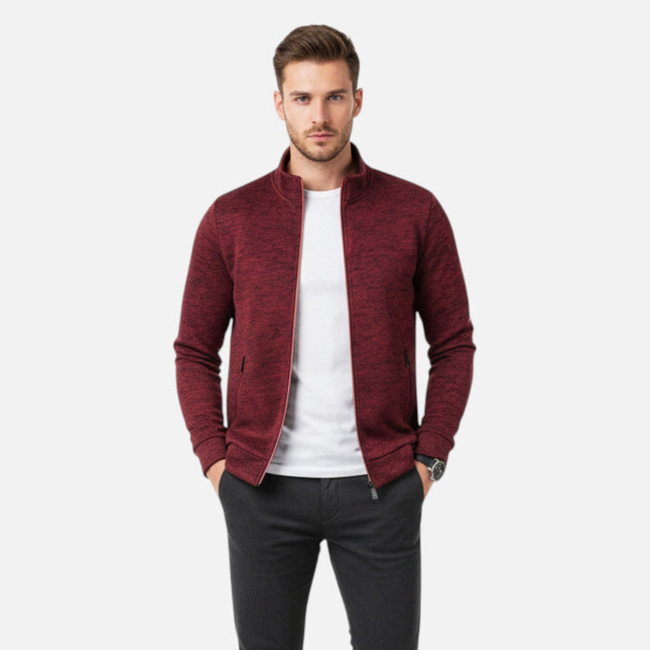 Evelyn | Stylish Zip-Up Knit Cardigan With Stand Collar