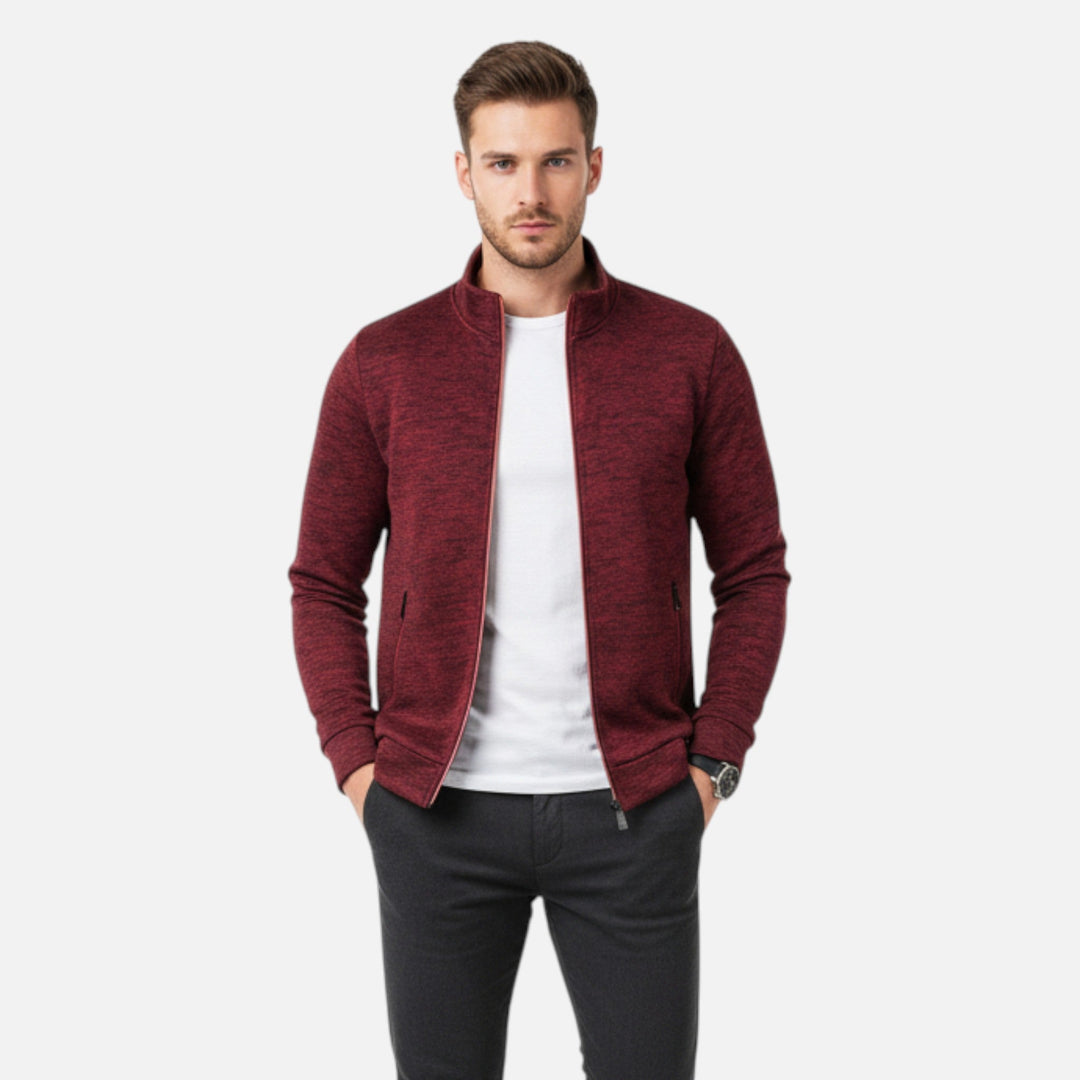 Evelyn | Stylish Zip-Up Knit Cardigan With Stand Collar