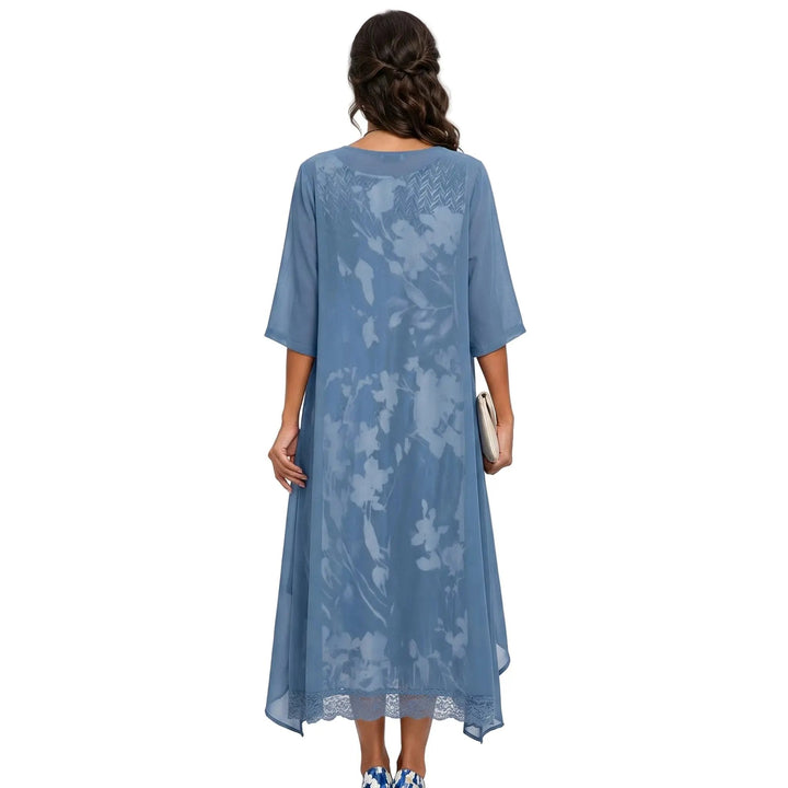 Women’s Floral Long Dress with Cardigan Set